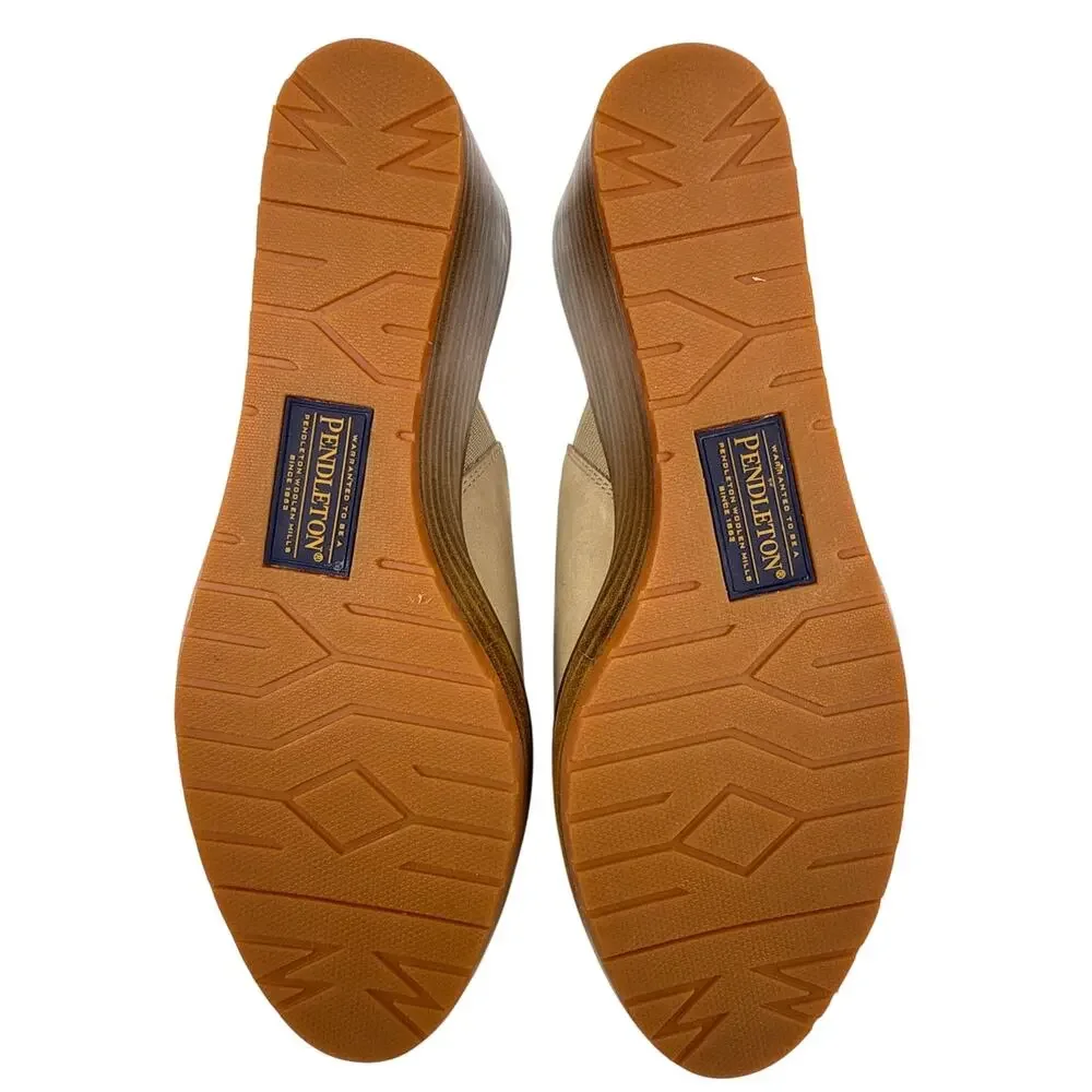 Pendleton Sandals Slip On Wedge Womens 8 Leather‎ Aztec Boho Southwestern
